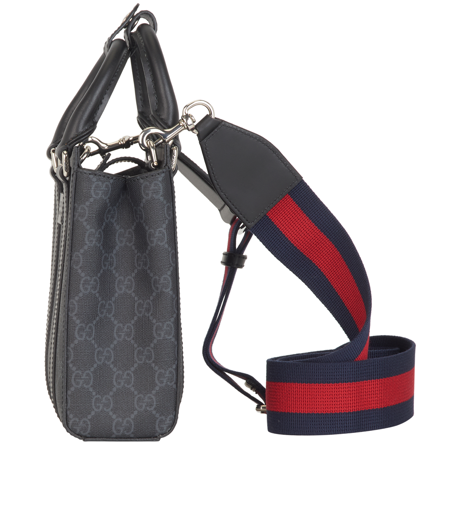 GG Supreme Mini Tote, &pound;595, Handbags, Black, Canvas, Bottom view